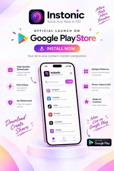 Instonic Video Downloader  | 4K Quality | No Watermark