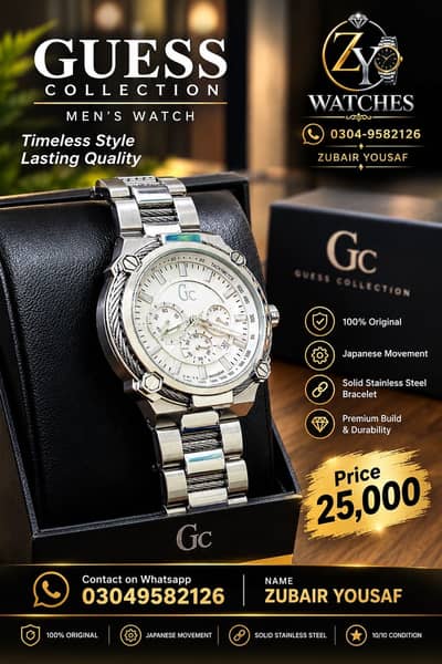 100% Original Gc Japan & 100%Original New Tommy Watch each Price 24999