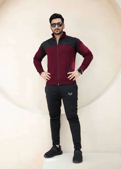 Burgundy/Black Winter Tracksuit