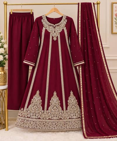 heavy chiffon embroidery suits