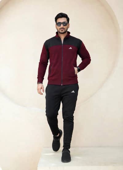 Burgundy/Black Winter Tracksuit