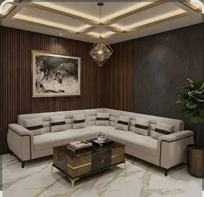 L shaped sofa.
