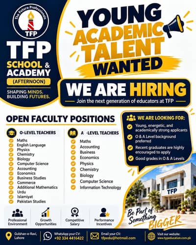O and Alevels Teacher Hiring