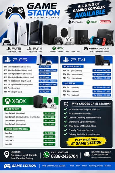 PS5, PS4 Jailbreak & Xbox All Models Available