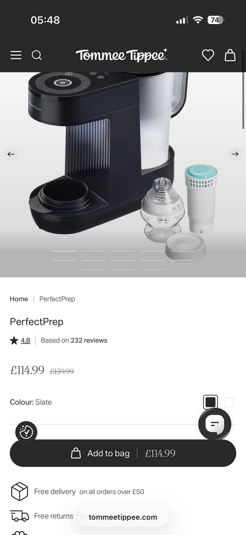 Tommee Tippee Perfect Prep Formula Maker 8