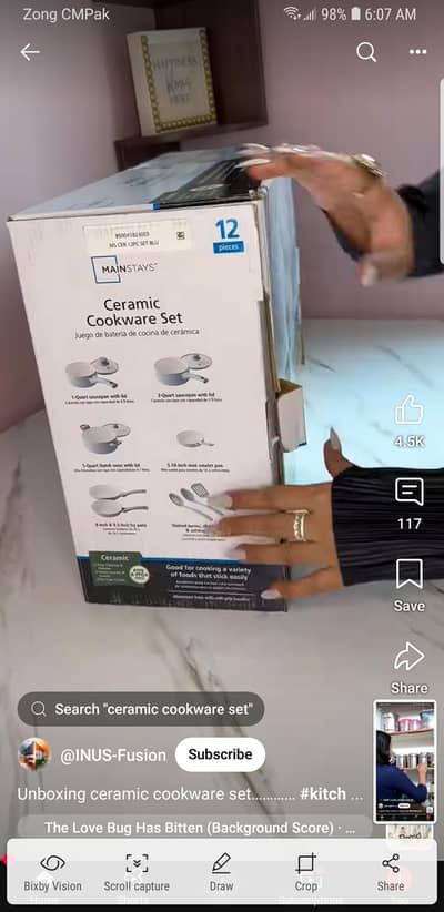 Packing for kitchen ware