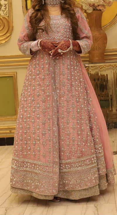 Elegant Light Pink / Dusty Rose Heavily Embellished Maxi