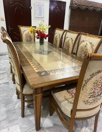 Dining table with Eight chairs