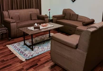 Sofa Set For Sale Brown Stripe-Abbottabad
