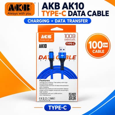 AKB AK10 Type-C Fast Charging Data Cable 100cm