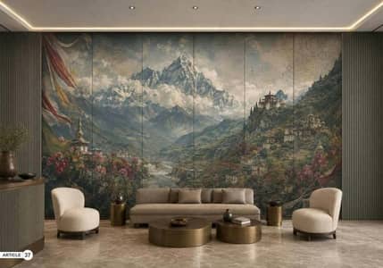 wall paper pvc panels media walls wooden floor vinyl floor widow blind