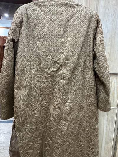 men's golden brown sherwani