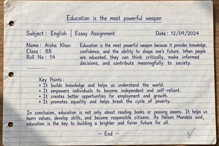 Handwritten Assignment Service For Girls - Rawalpindi