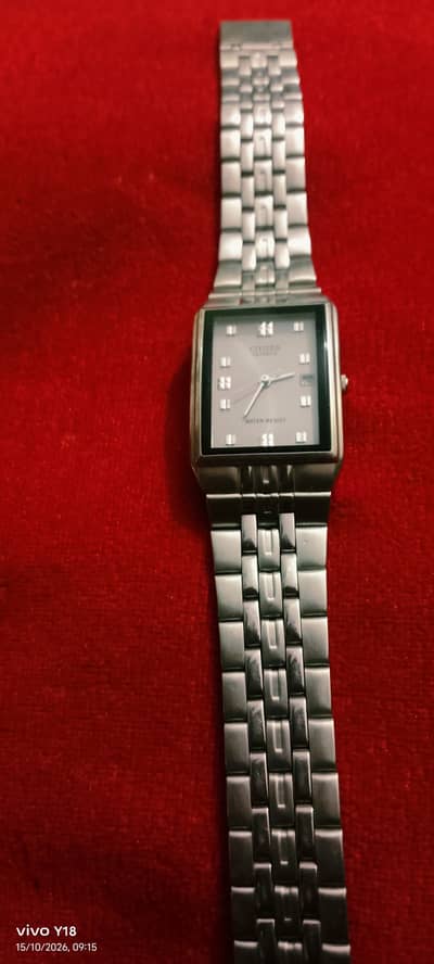Brand New Original Citizen Quartz Rectangular Watch (Model: 1012-S014