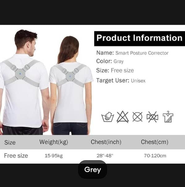 T  Smart Back Posture Corrector Back Intelligent Brace Support Belt Shoulder Training Belt