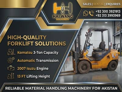 Komatsu 3 Ton Forklift (2007) - Automatic Transmission - Isuzu Engine