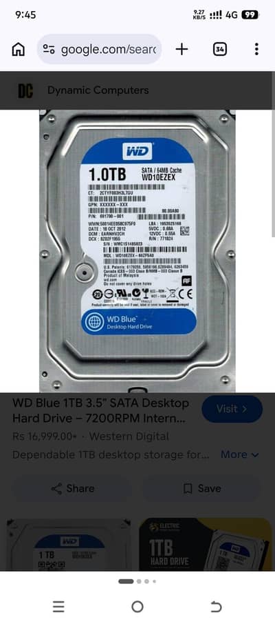 hard drive WhatsApp number 03194354352