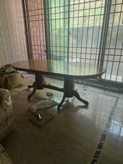 malaysian wood dining table with 8 chairs