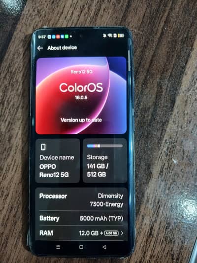 OPPO Reno 12 5 G Ram 12/500 memory