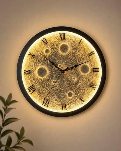 Moon wall clock Hand made 11500