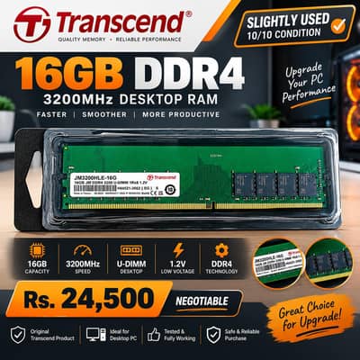 Transcend 16GB DDR4 3200MHz RAM | 10/10 Condition | Used