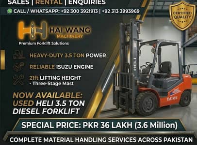 Heli 3.5 Ton Forklift | 21 Feet Height (3-Piece Half Jack Mast |