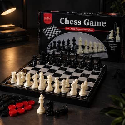 VIP Chess Game Set  Foldable Chess Board + Checkers | Brand New