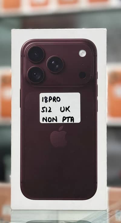 IPHONE 18 PRO 512 GB UK NON PTA BURGUNDY BOX PACK