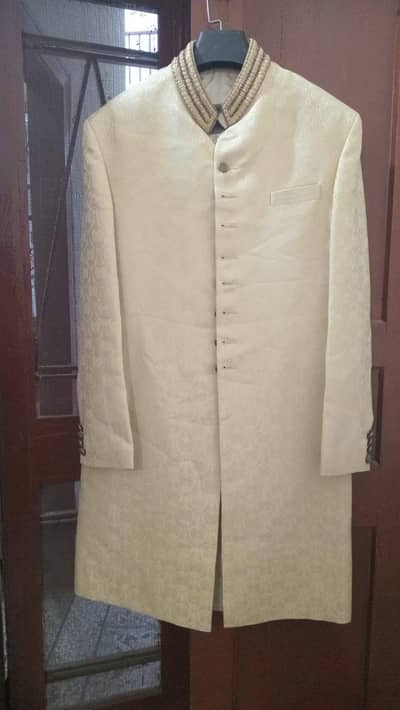 Premium Amir Adnan Sherwani for Sale – Elegant Cream Colour