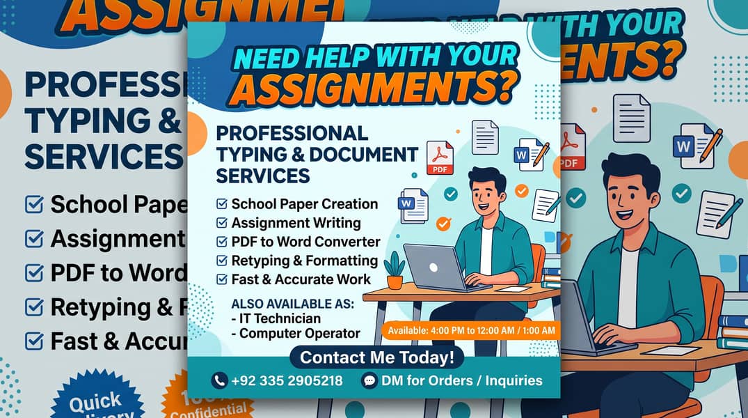 Computer Operator, IT Services & Academic Assignment Typing 0
