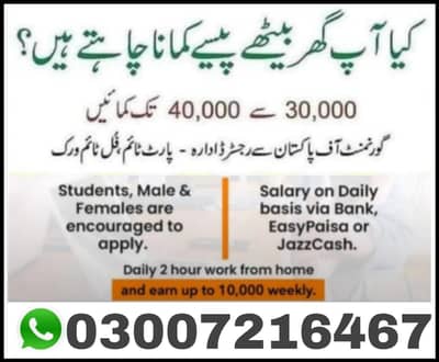 1- Home-Based Online Jobs | Typing | Data Entry | Teaching