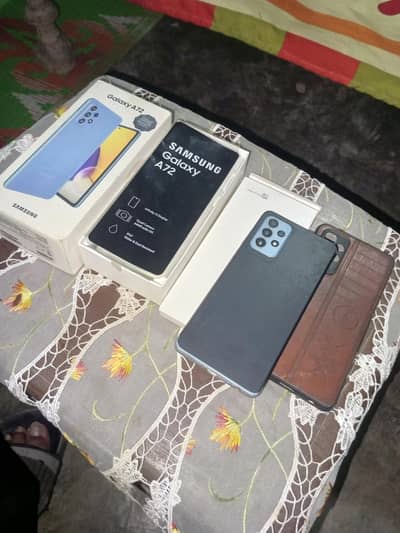 Samsung Mobile A72 8+128 9/10 daba kebl sat hai finger display
