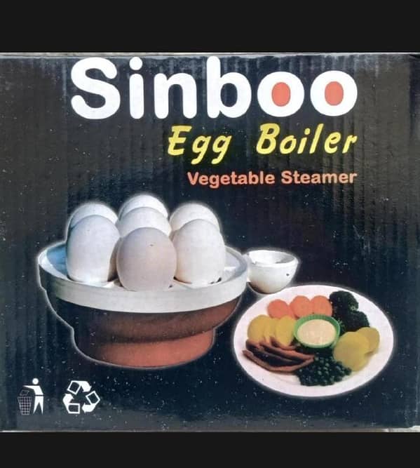 T   3 in 1 Electric Egg Boiler/Poacher/Cooker Vegetable Streamer- 7 eggs Capacity - White
