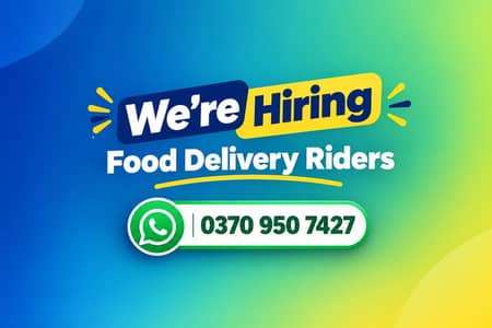 Food Delivery Riders Required + Electric Bike