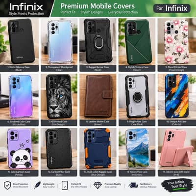Premium Back Cover 15 Designs - Infinix Redmi iPhone