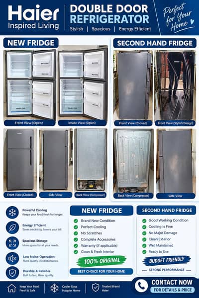 Haier Double Door Refrigerator – Urgent Sale – Rs. 47,500