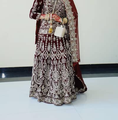 Maroon Velvet Customized Bridal Lehenga – Winter Collection