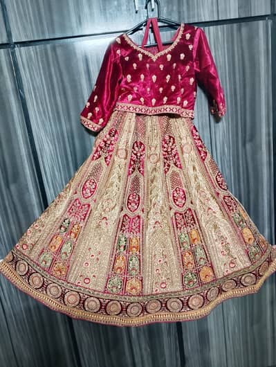 Beautiful Bridal Kashi-Style Velvet Lehenga with Double Dupatta