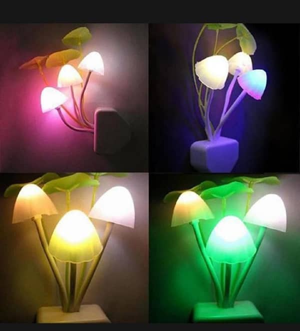 T  Automatic Sensor Light Night , Automatic Color Changing , Romantic Flower , LED Night Lights Flower Mushroom Lamp Bedroom kids room Home