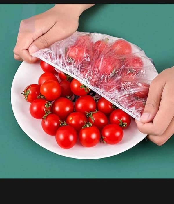 T  Disposable Food Cover Plastic Wrap Elastic Food Lids For Fruit Bowls Cup Cap Storage Kitchen Fresh Keeping Saver Bag