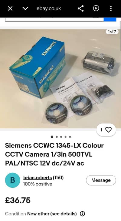 siemens Box packed 1415 CCTV camera