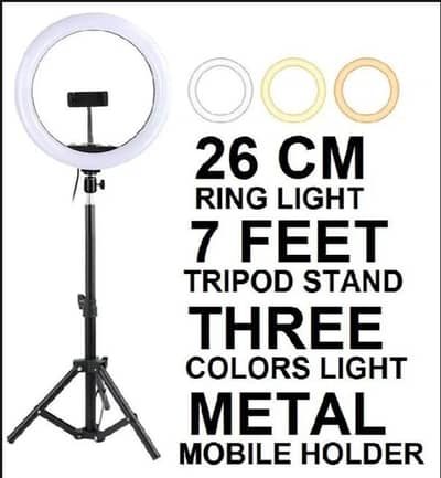 26CM Selfie Ring Light with 7 Feet Tripod Stand