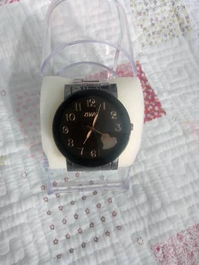 BWC ladies chain watch black dial-new box pack
