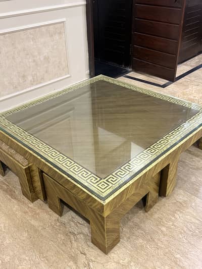 Antique Versace design Coffee Table with 4 stools