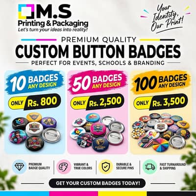 Premium Custom Button Badges - Any Design | Fast Delivery