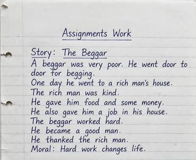 10 class english story easy summry dialogue handwriting notes clean