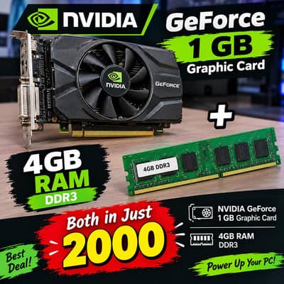 Nvidia GeForce graphics card 1GB + 4GB Ram DDR3