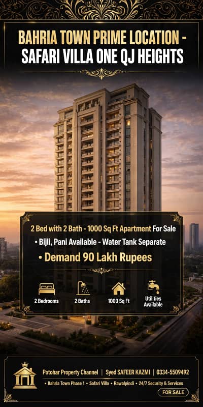 Beautiful 2 Bed apartment with Big quantity of water fully security tail flooring best for living video available serious bayer contact me
