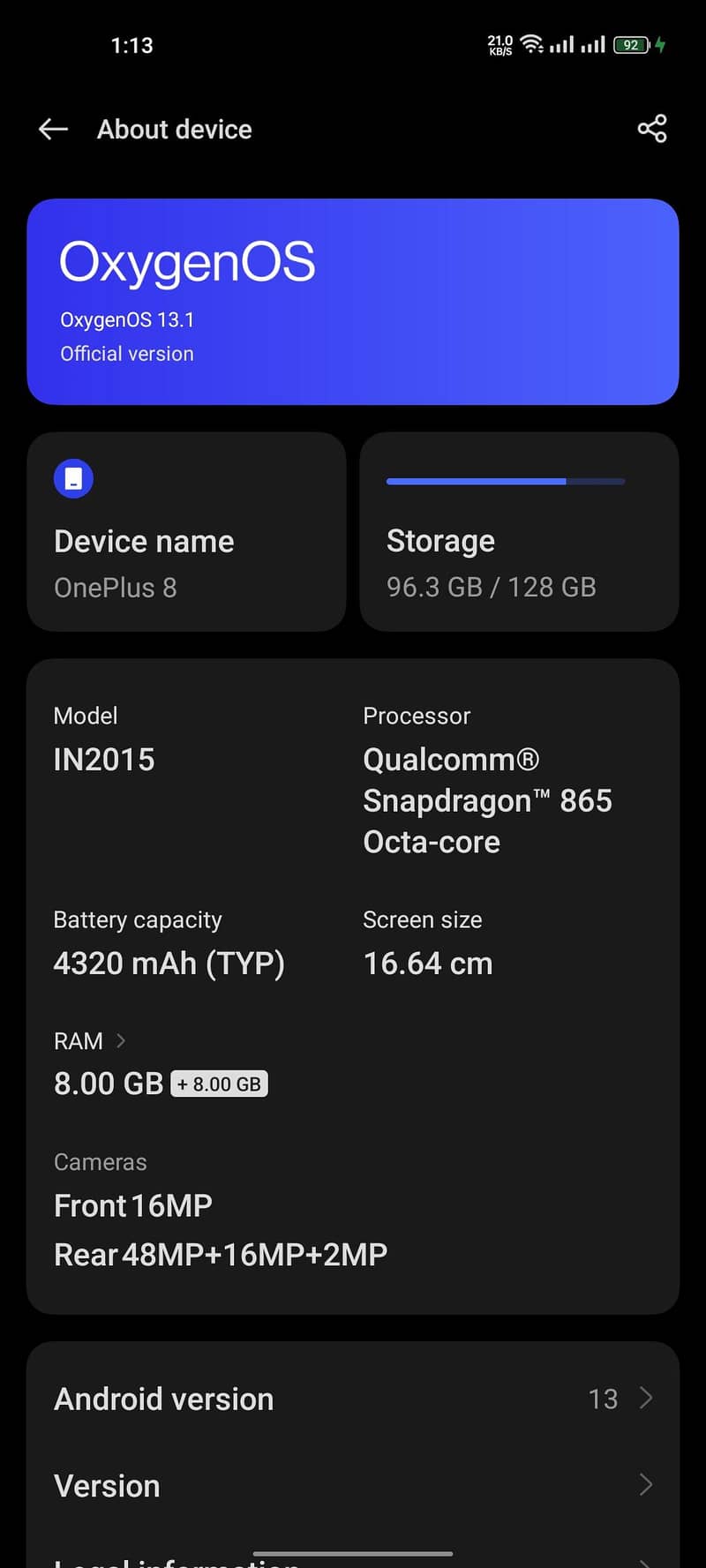 One Plus 8 7