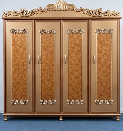 Luxury Wooden Bed Set with Wardrobe